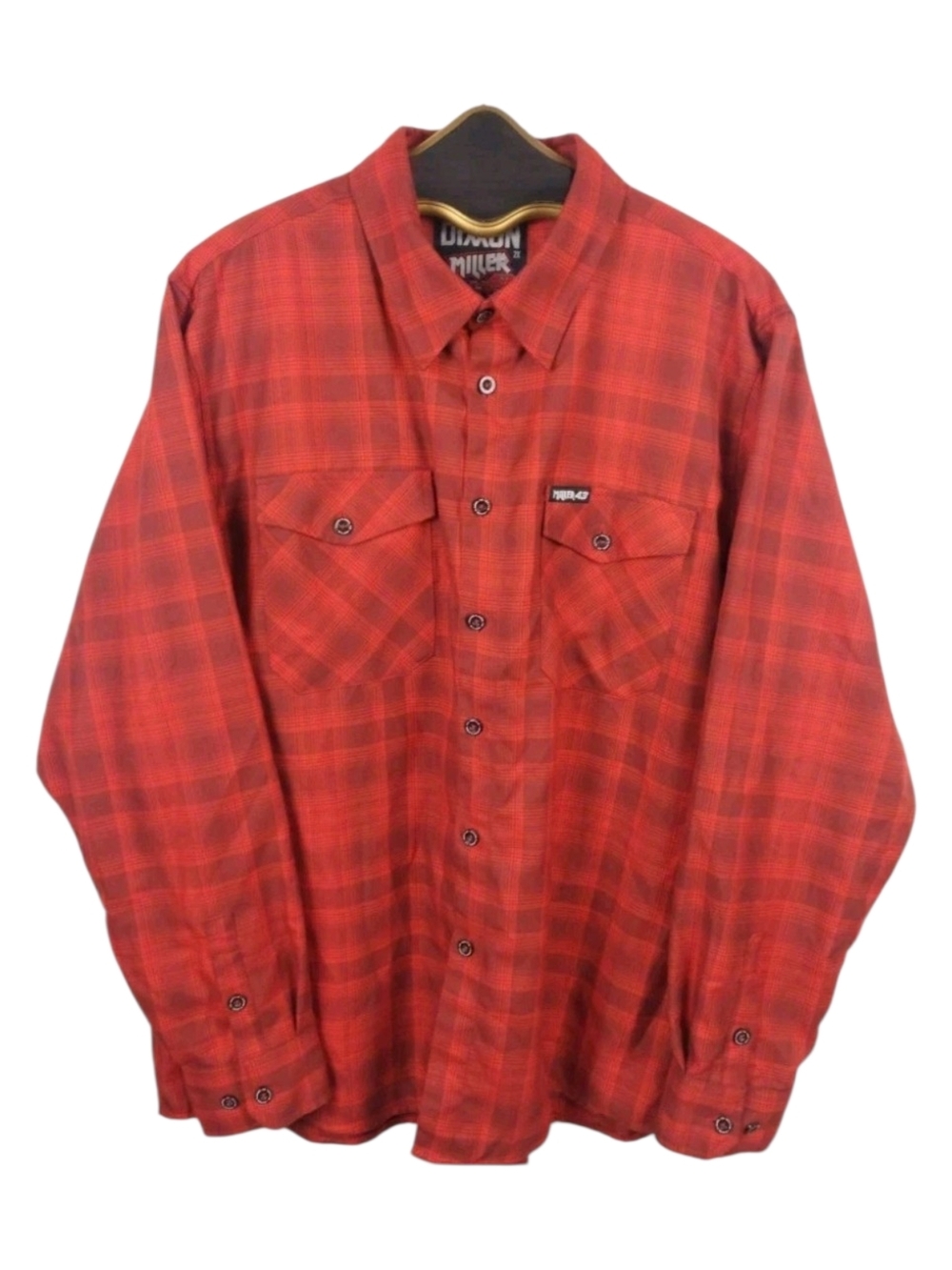 Miller Thriller 43 Dixxon Collab Red Plaid Button-Up Shirt Mens 2XL Motocross